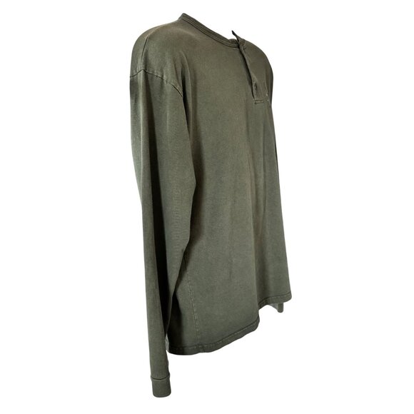 Harley-Davidson XL Green Henley Long Sleeve Shirt W/ UAE Live Free Graphic - Picture 6 of 7